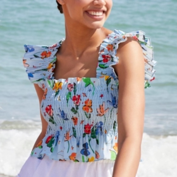 Hill House Tops - Paz Top in Space Floral Size S 🚀🌸 Hill House Home